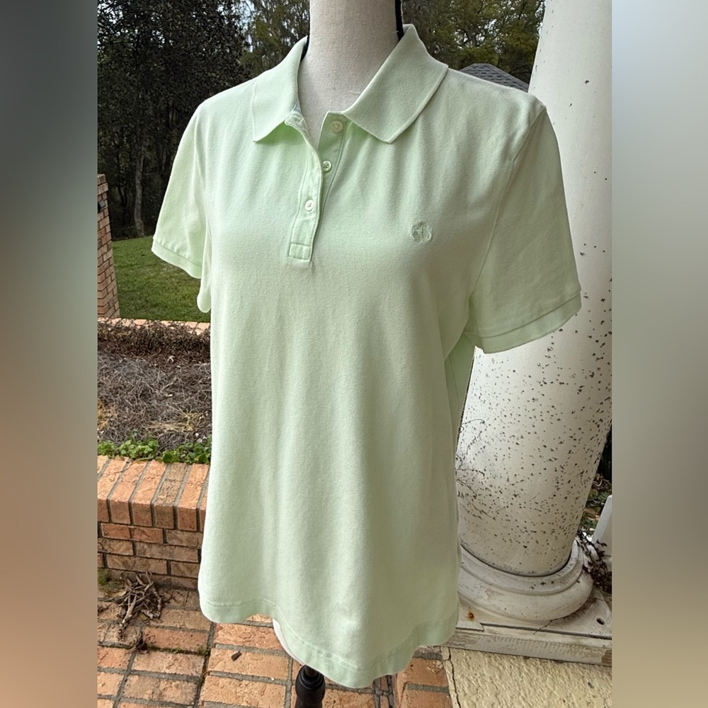 Brooks Brothers 346 Women’s Mint Green Polo Shirt XL Slim Fit Cotton Stretch